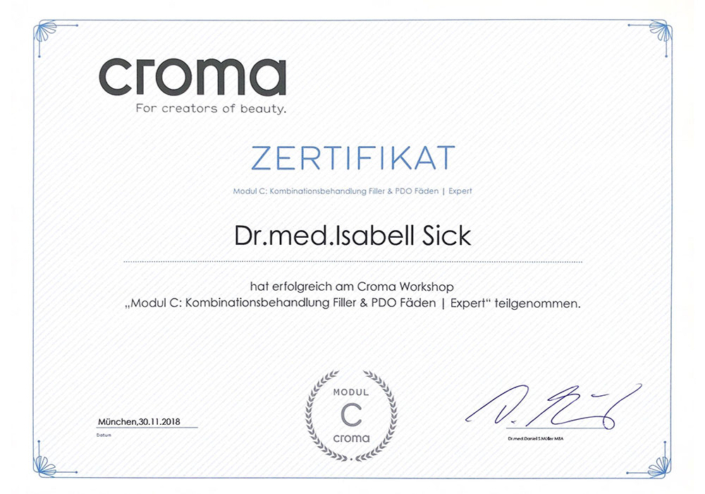 Croma Zertifikat